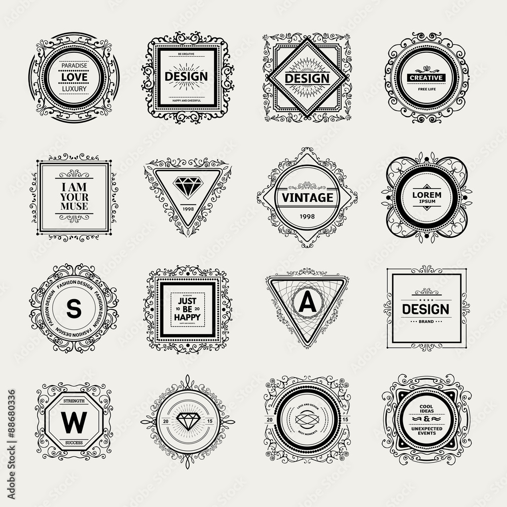 Fototapeta premium Monogram luxury logo template