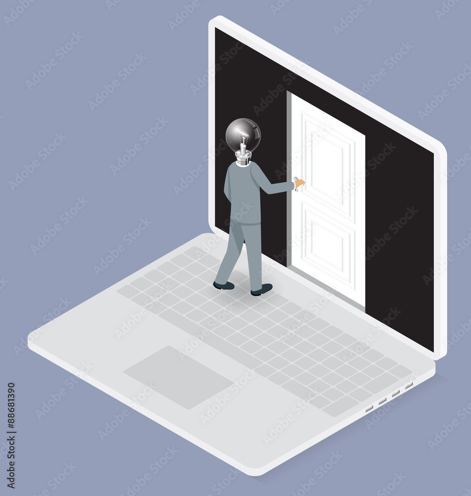 Vector 3d Flat Isometric With Startup Concept Vector 3d Flat Isometric With Startup Concept