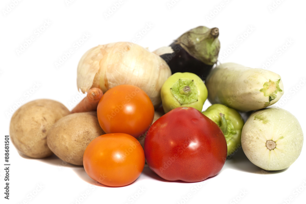 Fresh vegetables isolated on white Fresh vegetables isolated on white