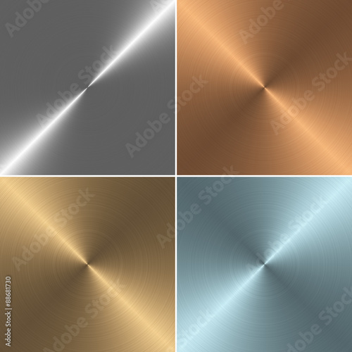 Set of four square metal textures photo