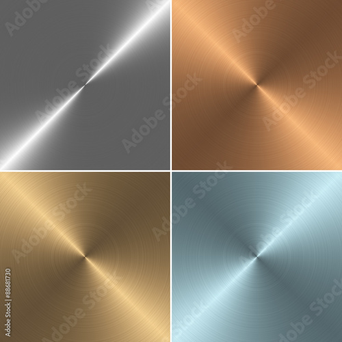 Set of four square metal textures