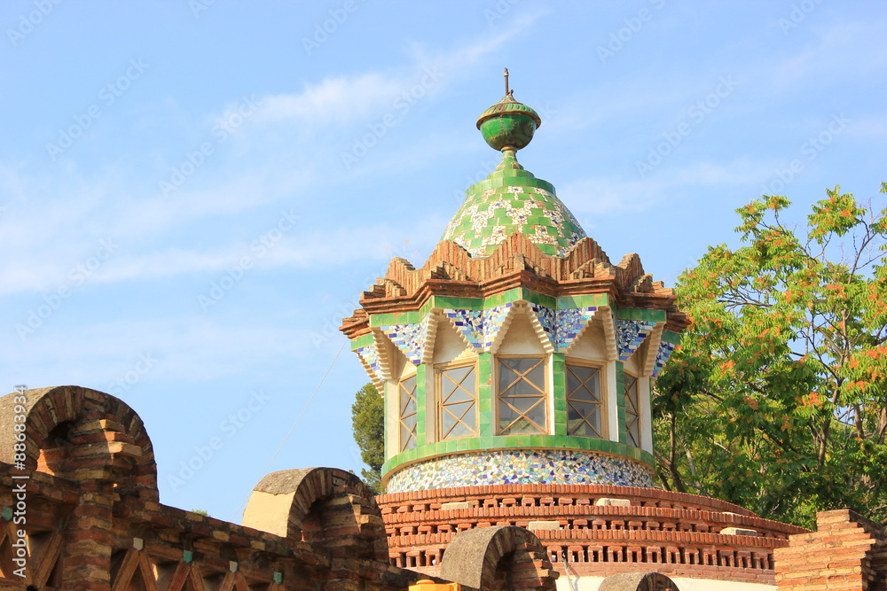 Fototapeta premium Detail der Güell Pavillons von Antoni Gaudi in Barcelona