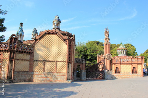 Canvas Print Die Güell Pavillons in Barcelona im Überblick