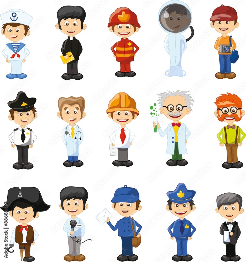 Cartoon vector characters of different professions Cartoon vector characters of different professions