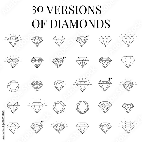 Diamond  icons set photo