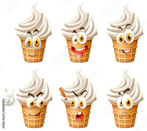 Soft ice cream on cone photo