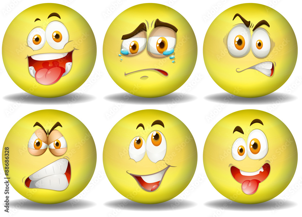 Yellow ball expressions emoticons Yellow ball expressions emoticons