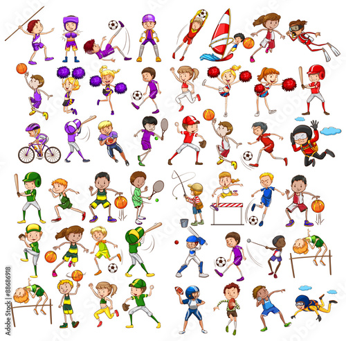 Kids playing various sports