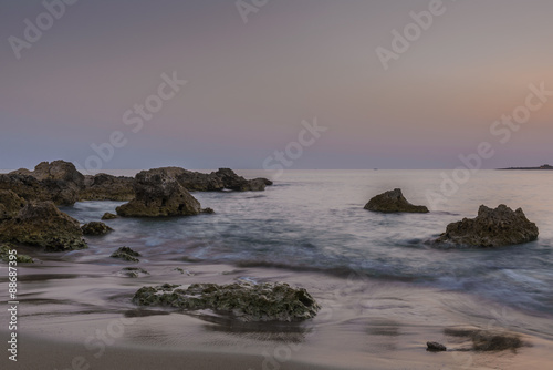 Sunset over the beach on the Mediterranean island of Cyprus. © Jeff Baumgart