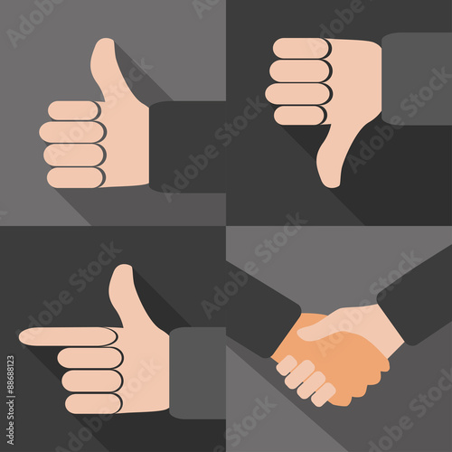Set of hand gestures