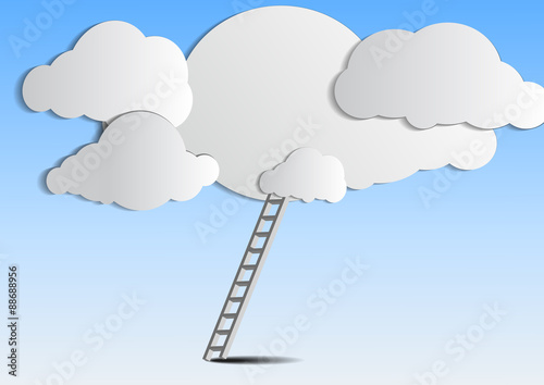 Vector : Ladder to cloud on sky