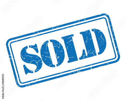 Sold grunge retro isolated stamp
