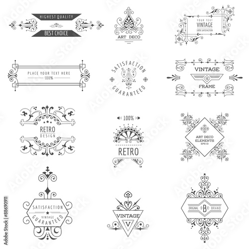 Art Deco Vintage Frames and Design Elements