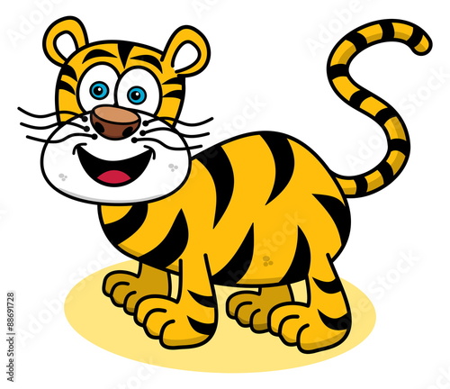 Fototapeta Naklejka Na Ścianę i Meble -  a tiger smiling on profile