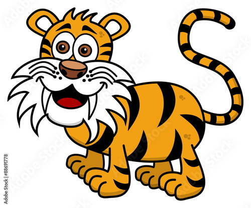 Fototapeta Naklejka Na Ścianę i Meble -  a tiger smiling on profile