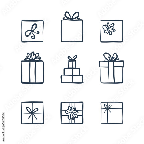 Hand drawn icons gifts