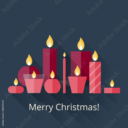 Christmas card with candles
