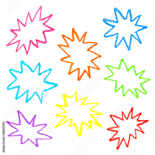oil pastel colorful speech bubbles