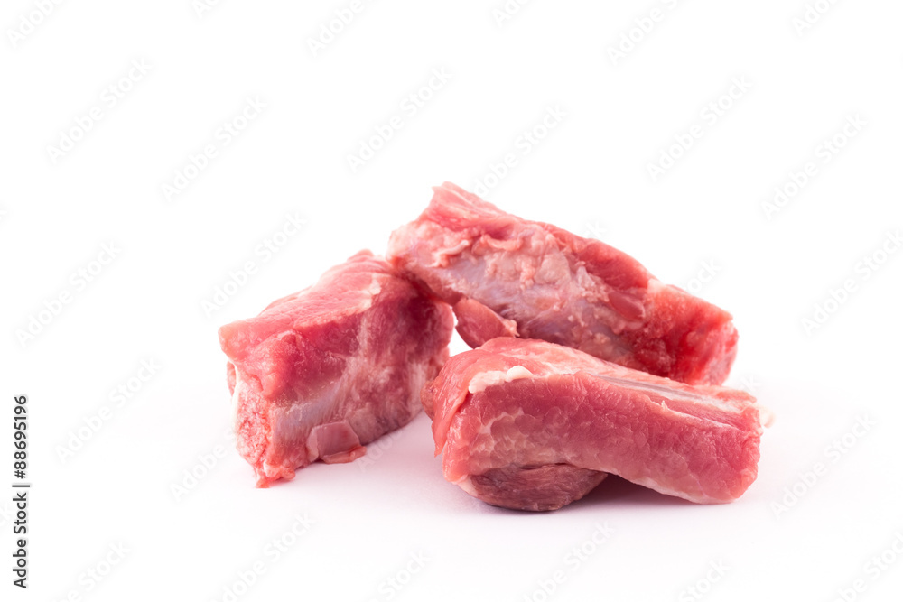 Raw Pork Ribs Isolated On White Background. Raw Pork Ribs Isolated On White Background.