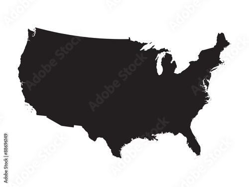 black map of United States