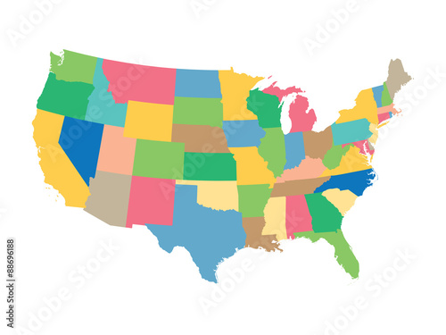 colorful map of United States