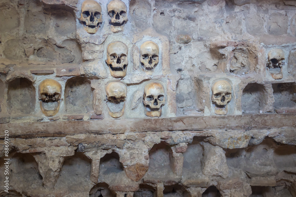 Tower of human skulls Tower of human skulls