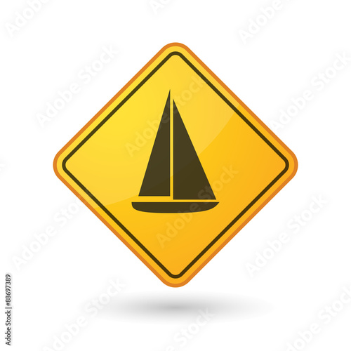 Awareness sign with  a ship