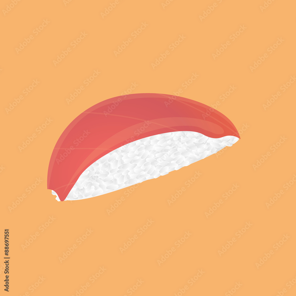 Fototapeta premium Isolated sushi with tuna