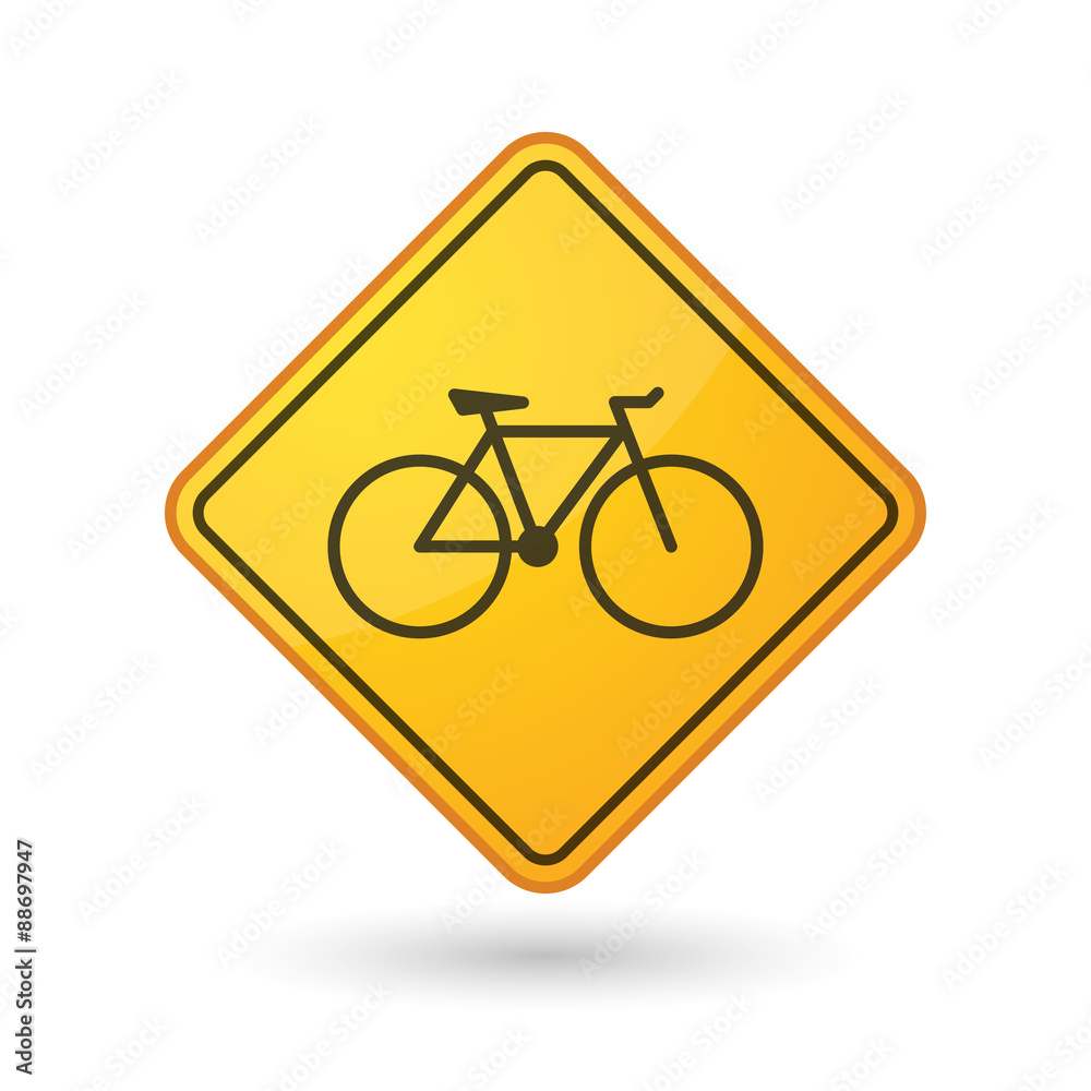 Awareness sign with a bicycle Awareness sign with a bicycle