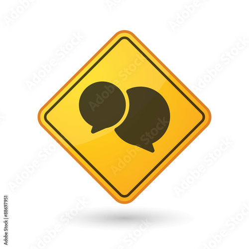 Awareness sign with  a comic balloon