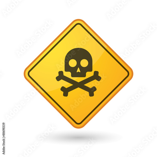 Awareness sign with  a skull