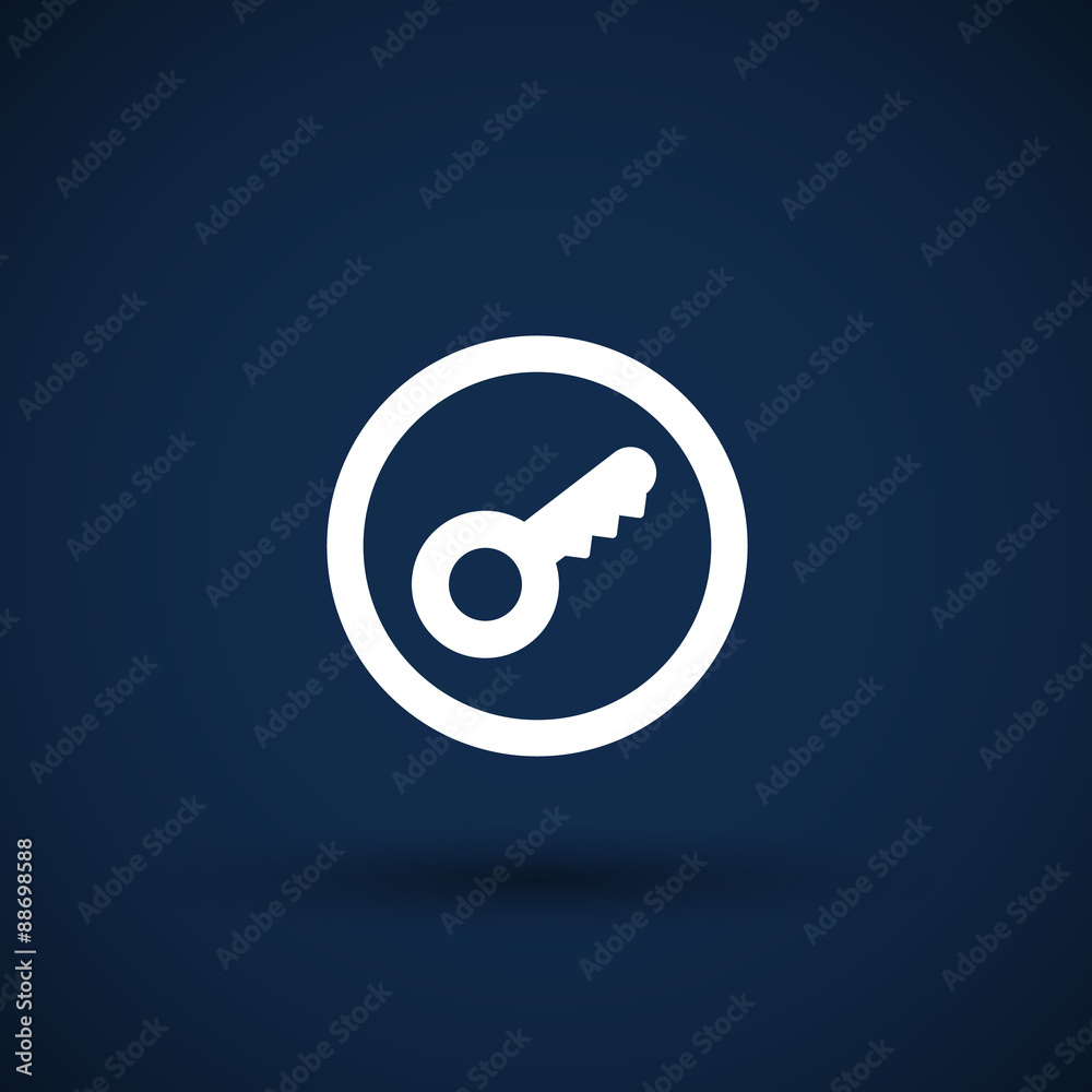 Key icon. Lock simbol. Security sign. Flat design style. Key icon. Lock simbol. Security sign. Flat design style.