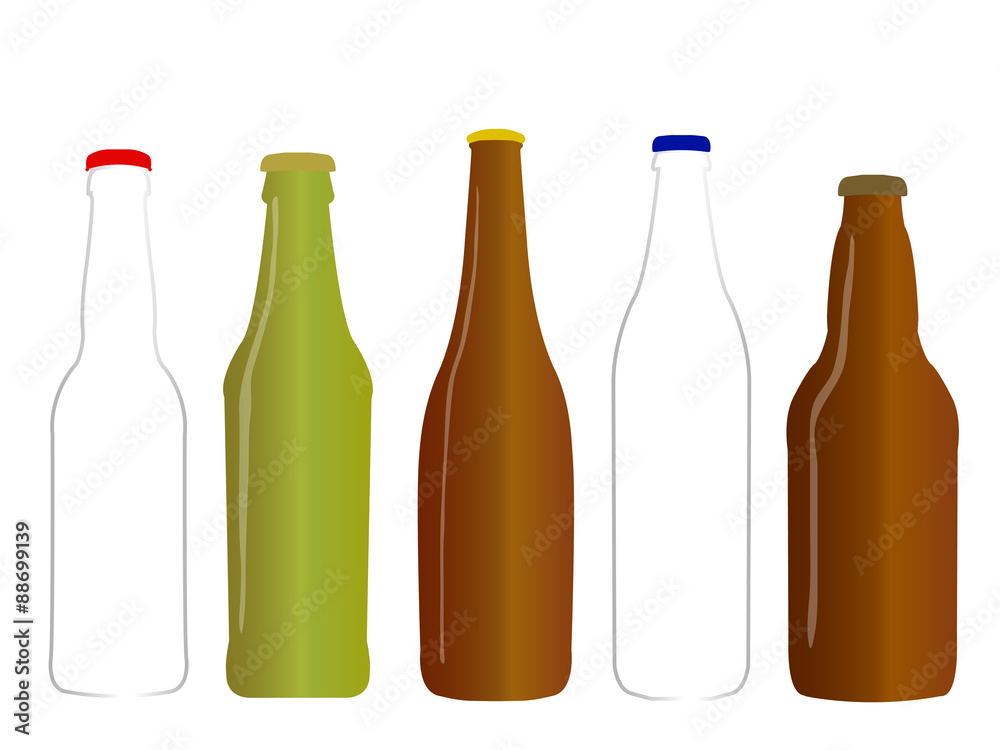Different Kinds of Beer Empty Bottles Different Kinds of Beer Empty Bottles