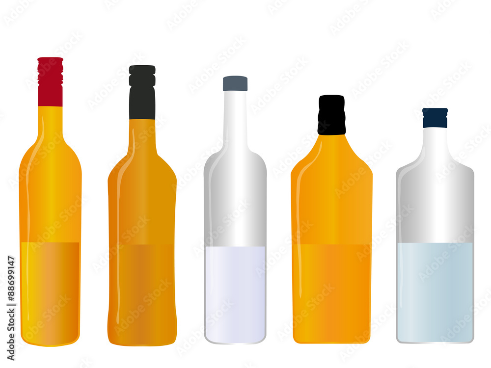 Different Kinds of Spirits Half Full Bottles Different Kinds of Spirits Half Full Bottles