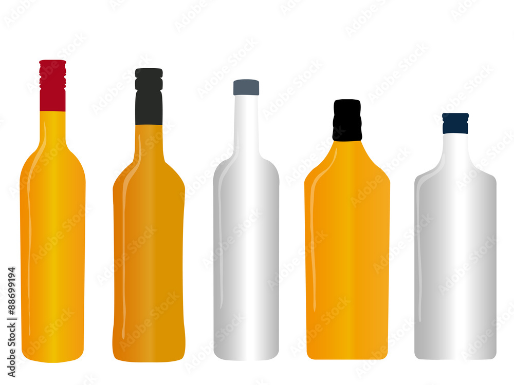 Different Kinds of Spirits Empty Bottles Different Kinds of Spirits Empty Bottles