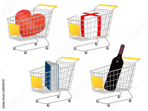 Yellow Shopping Cart Gifts Without Ribbon Bows