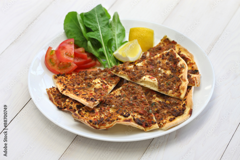 lahmacun, turkish minced meat pizza