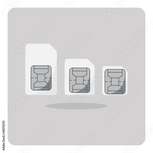 Vector of flat icon, sim card on isolated background