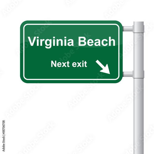 Virginia Beach next exit green signal vector