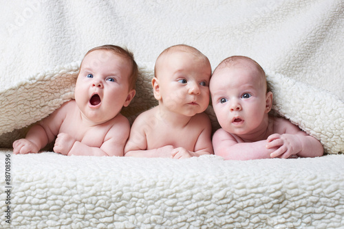 cute babies on light background