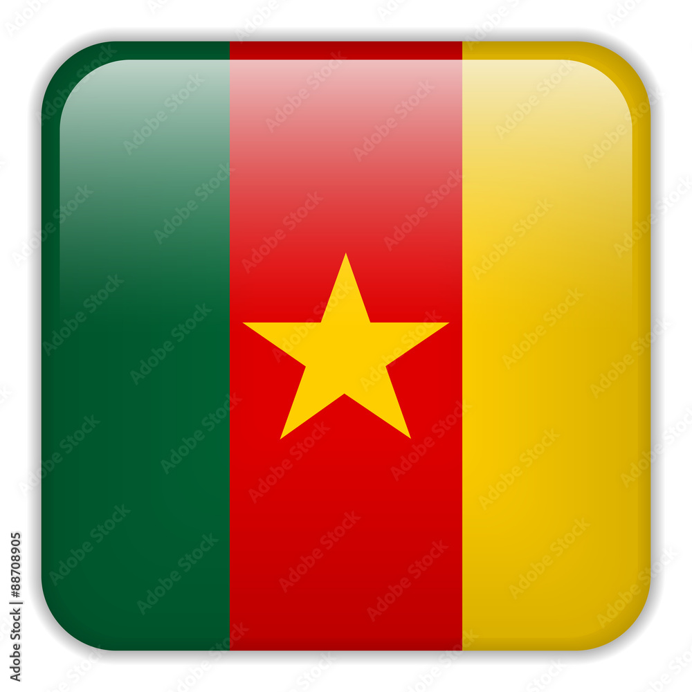 Cameroon Flag Smartphone Application Square Buttons Cameroon Flag Smartphone Application Square Buttons