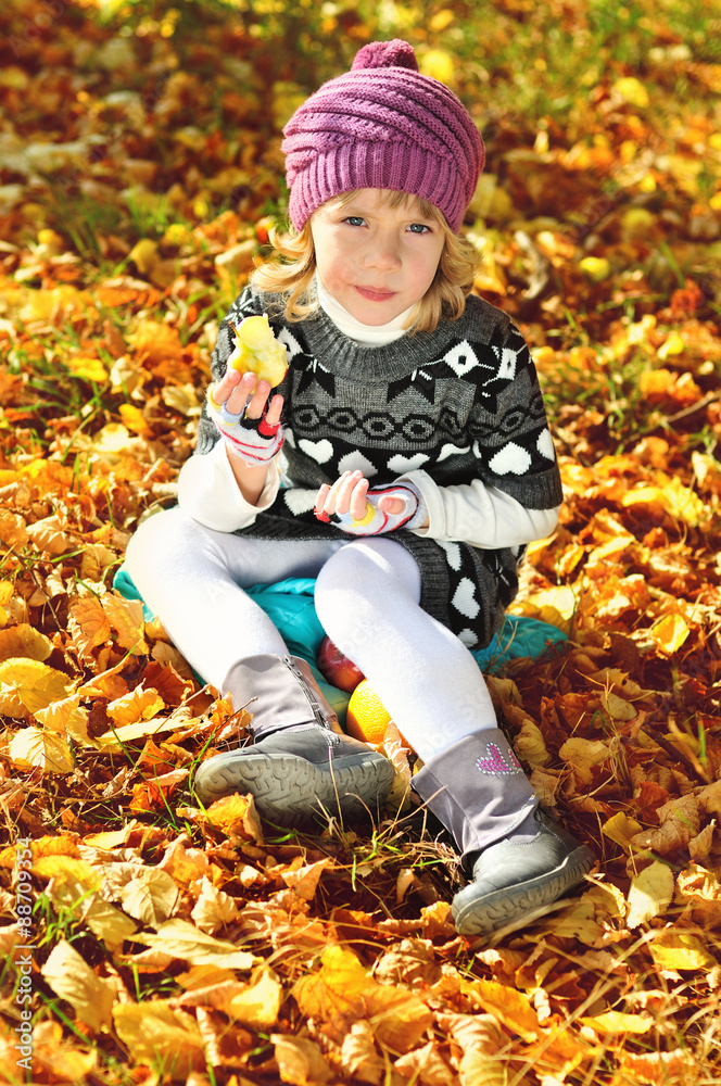 sweet little girl in fall time sweet little girl in fall time