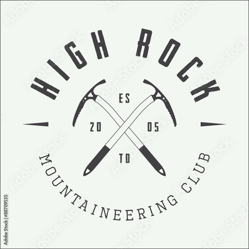 Vintage mountaineering logo, badge or emblem.