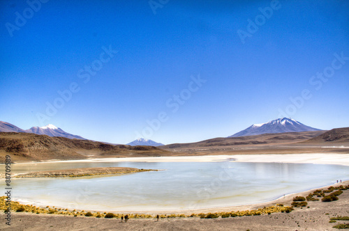 Lagoon in the Andean highlands in Bolivia 