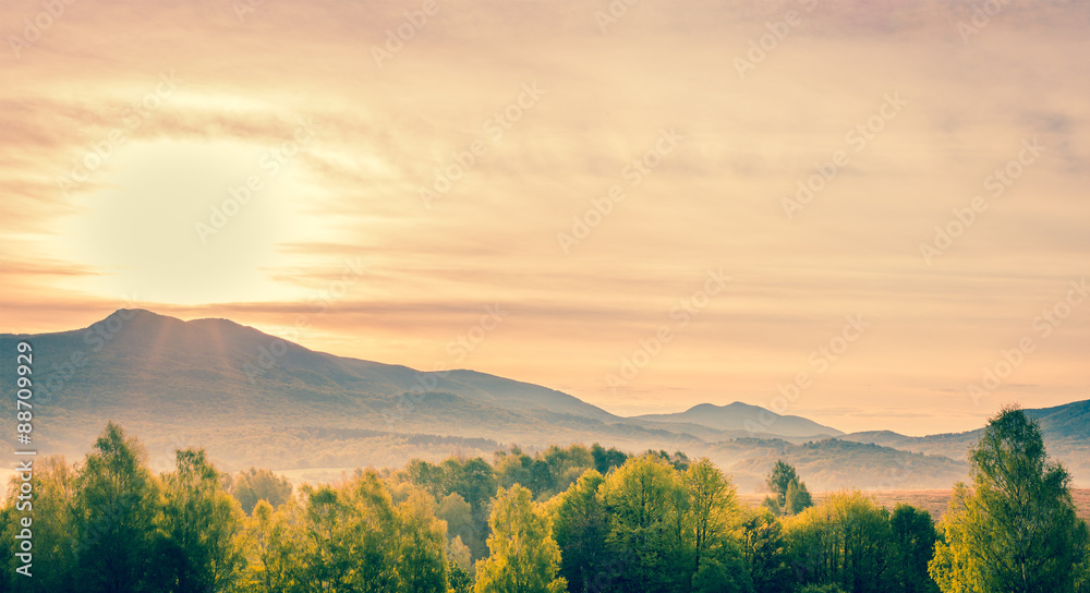 Obraz premium Bieszczady mountains landscape, Poland