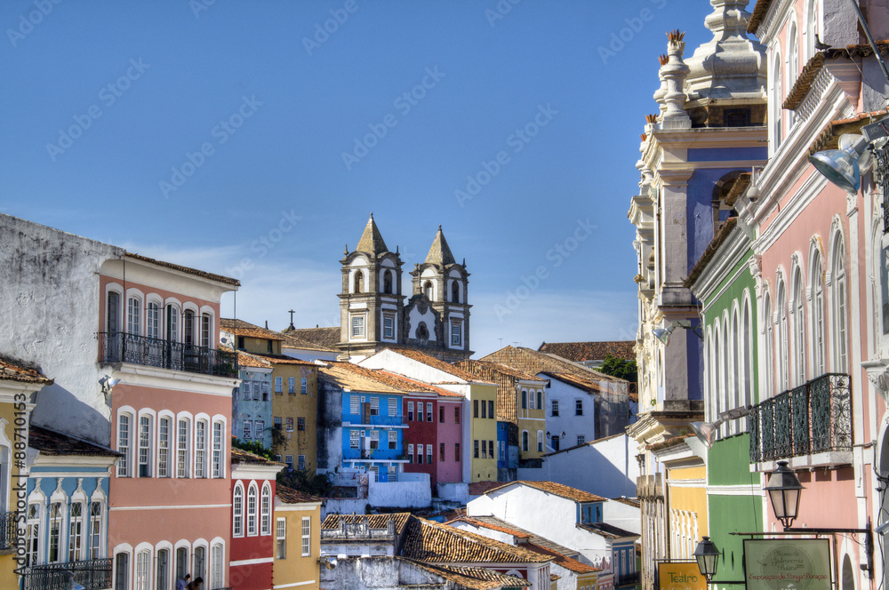 The historic centre of Salvador called the Pelourinho in Brazil
