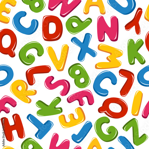 Alphabet letters, seamless background