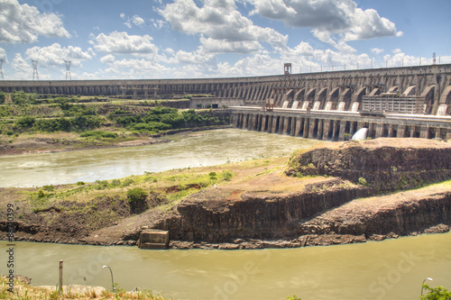 The large dam of Itaipu in Brazil 