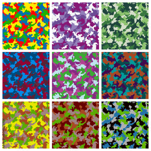 Set of seamless camouflage pattern