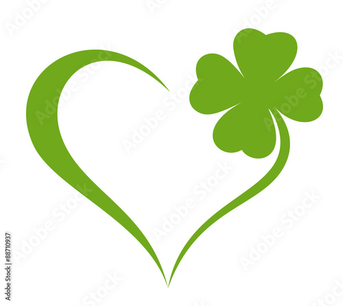 Heart icon with clover leaf icon